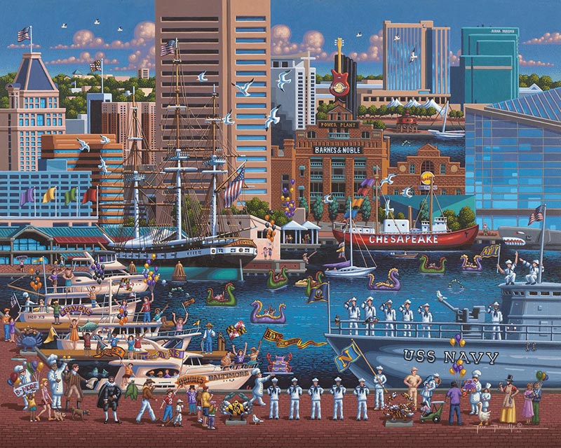Baltimore, 1000 Pieces, Dowdle Folk Art Serious Puzzles