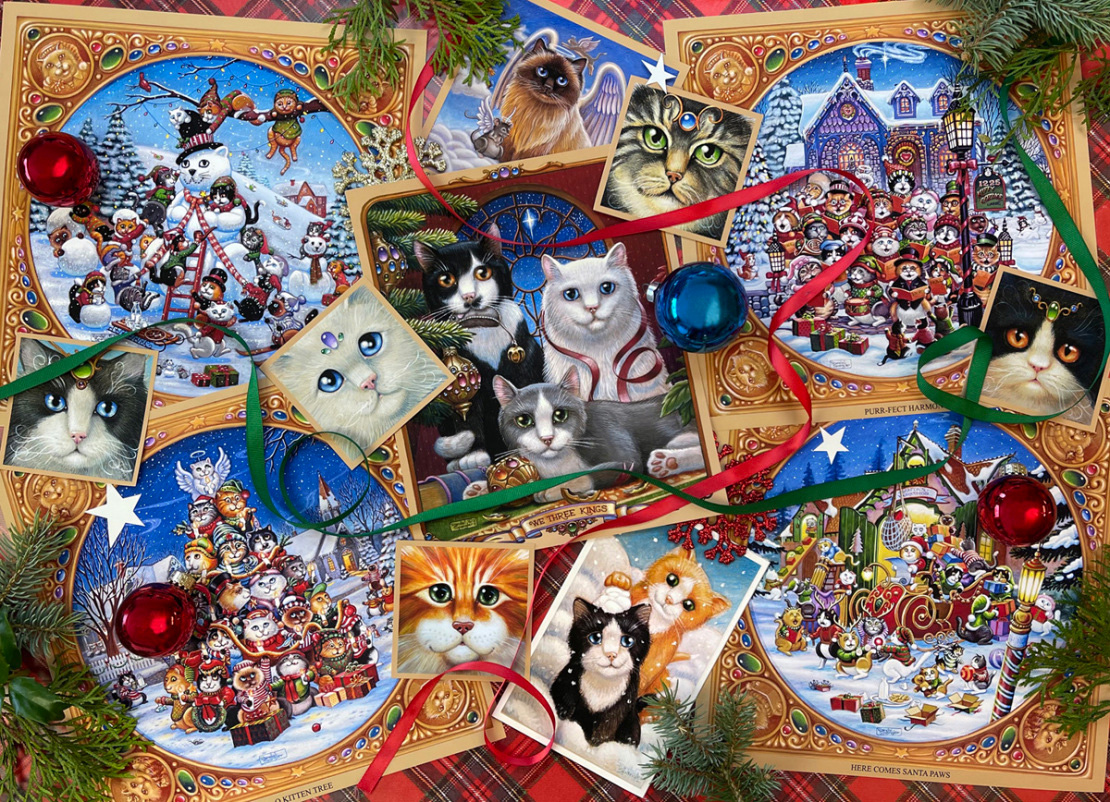 Christmas Cats, 1000 Pieces, Vermont Christmas Company