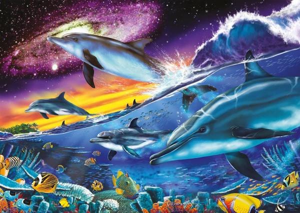 Diamond Painting Glow in the Dark - Dolphins