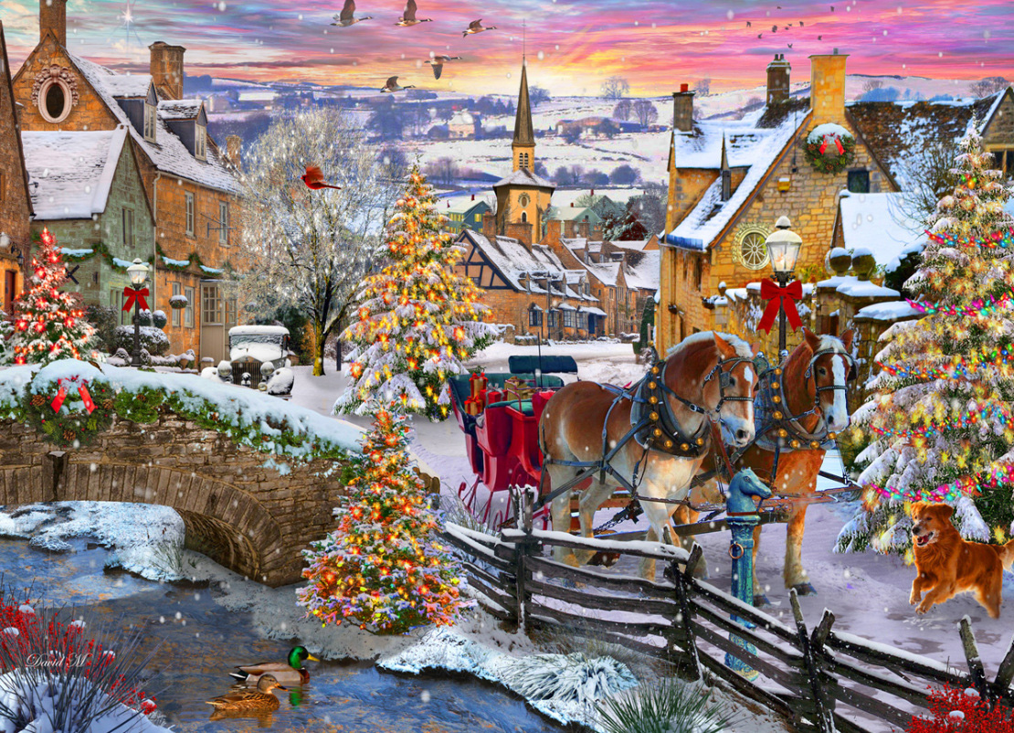 Vintage Christmas Winter Jigsaw Puzzle