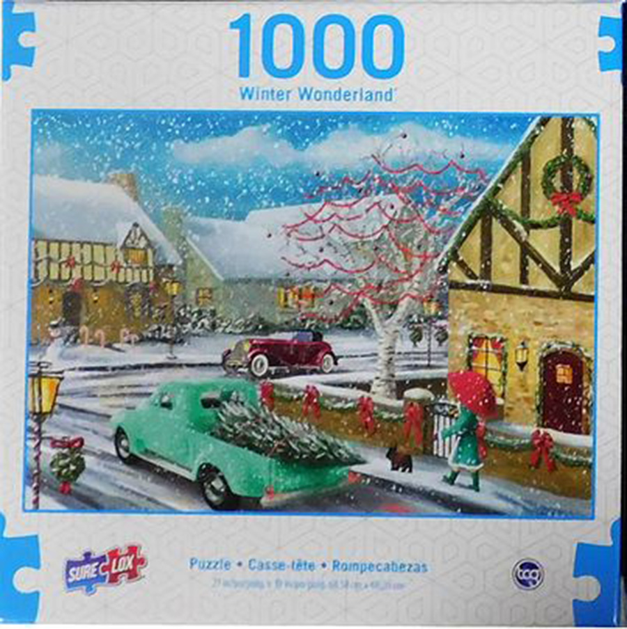 Winter Town Antique Cars Winter Jigsaw Puzzle