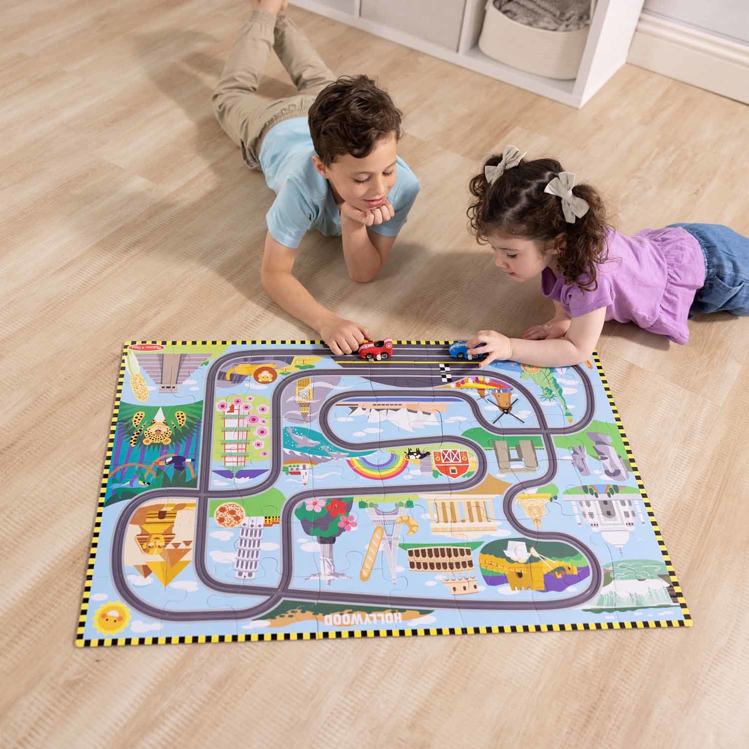 Race Track Floor Puzzle & Play Set