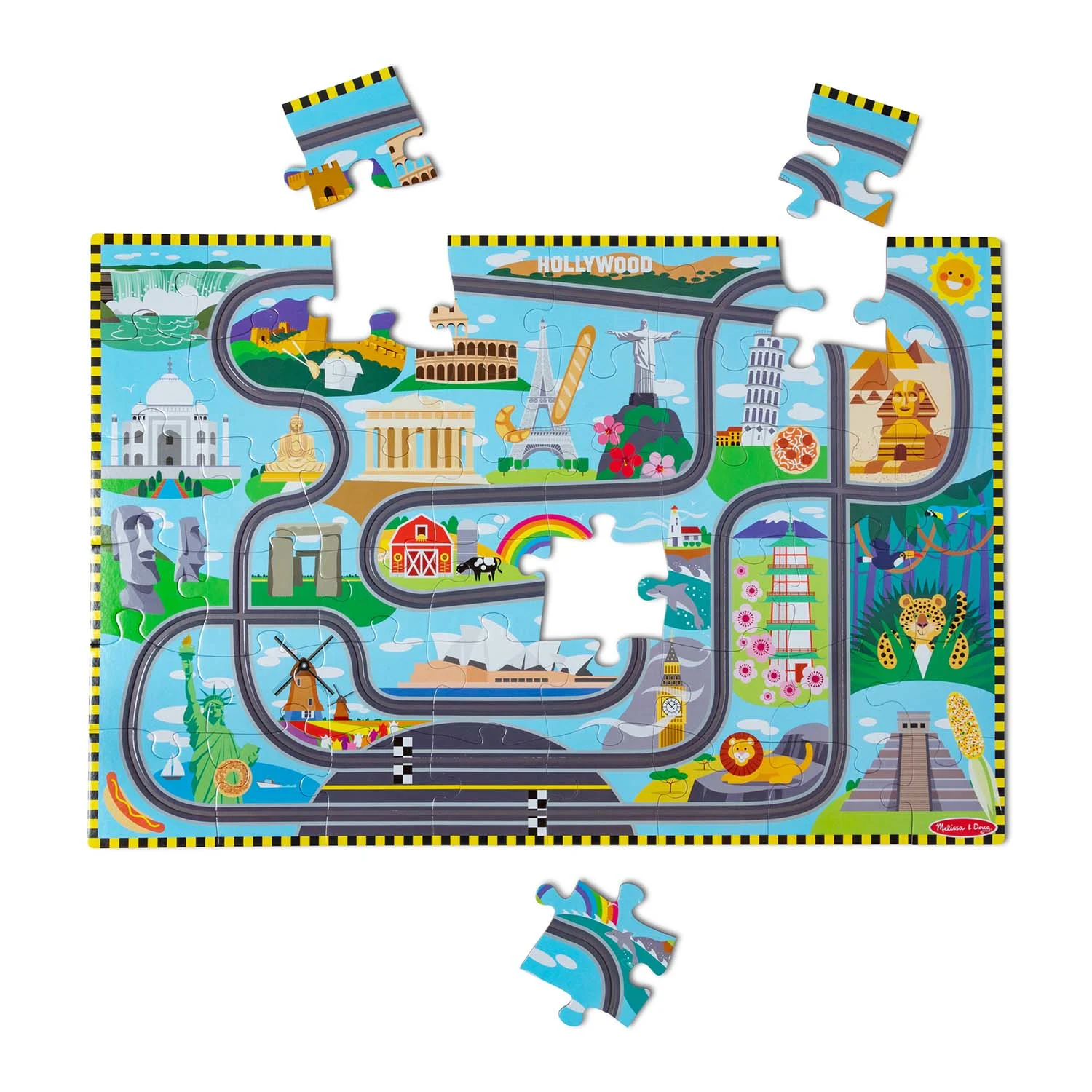 Race Track Floor Puzzle & Play Set Car