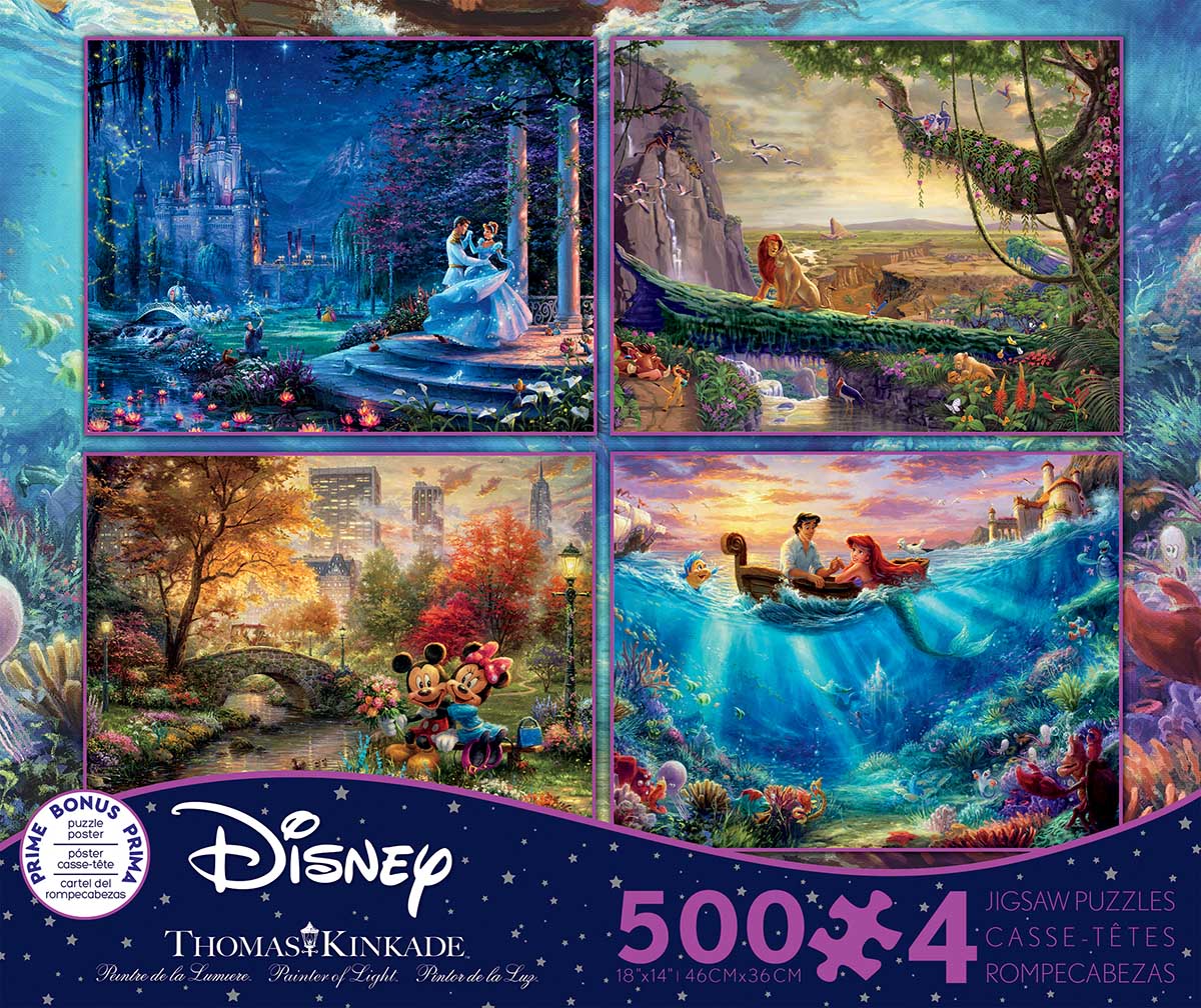 Thomas Kinkade 4-in-1 "The Disney Collection" Disney Jigsaw Puzzle