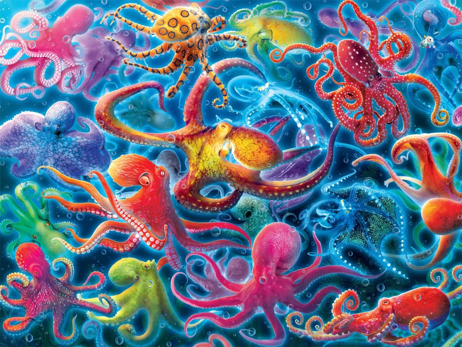 Underwater Octopus Glow Sea Life