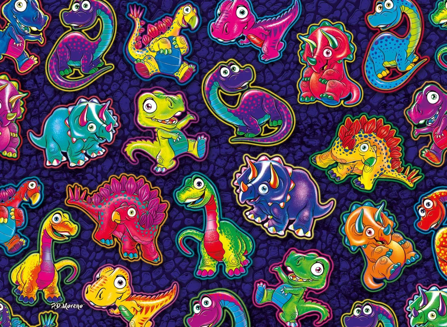 Dinosaur Sticker Collage Glow Dinosaurs
