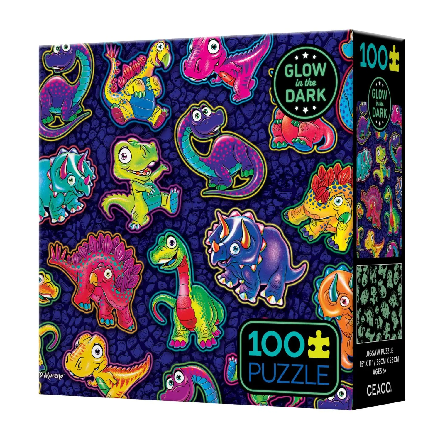 Dinosaur Sticker Collage Glow