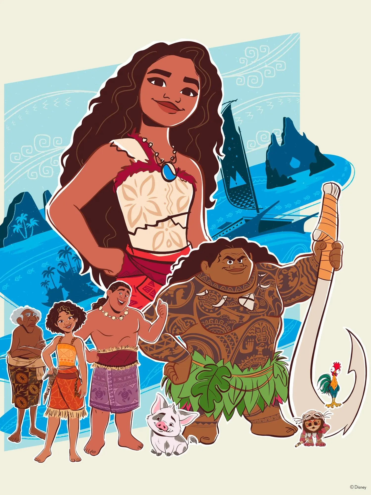 Moana 2, Ocean Illustration Disney