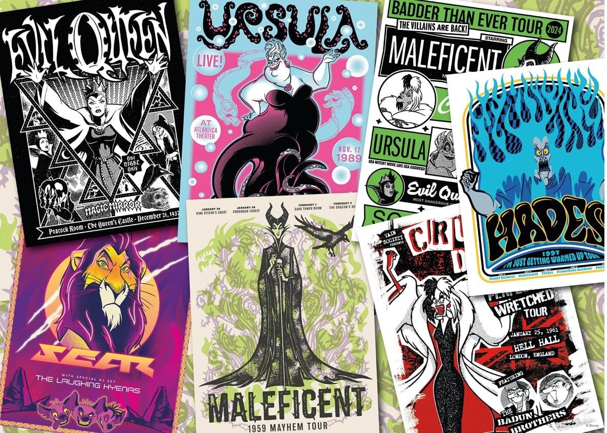 Disney Villains Gig Posters Collage
