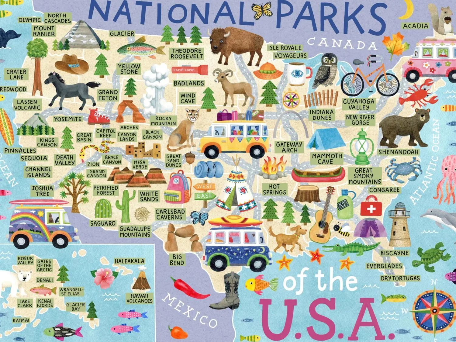 National Parks Map Maps & Geography