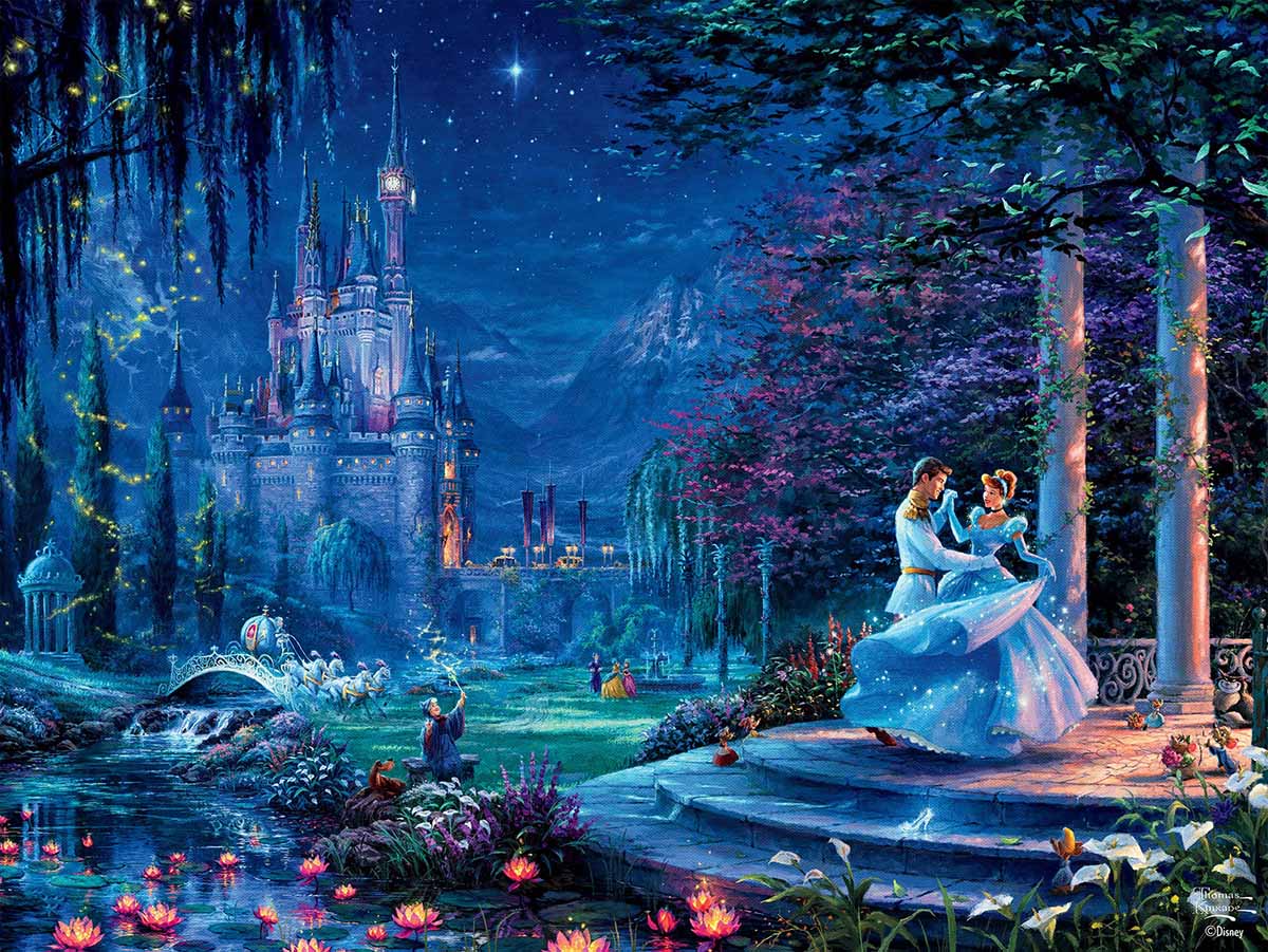 Thomas Kinkade Disney - Cinderella Dancing In The Starlight Disney Jigsaw Puzzle