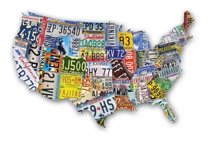 License Plates USA Maps & Geography