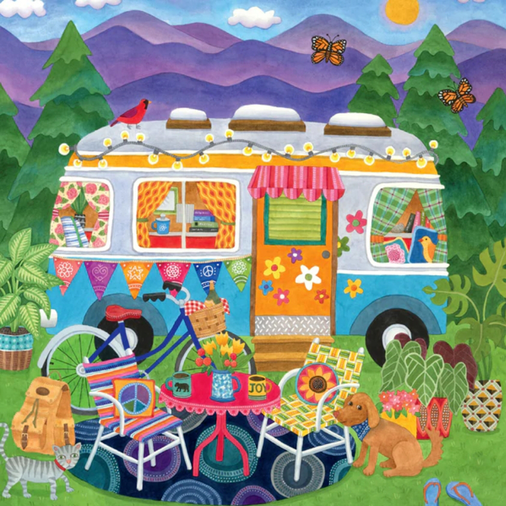 Happy Camper - Mountain Camper Vehicles Jigsaw Puzzle