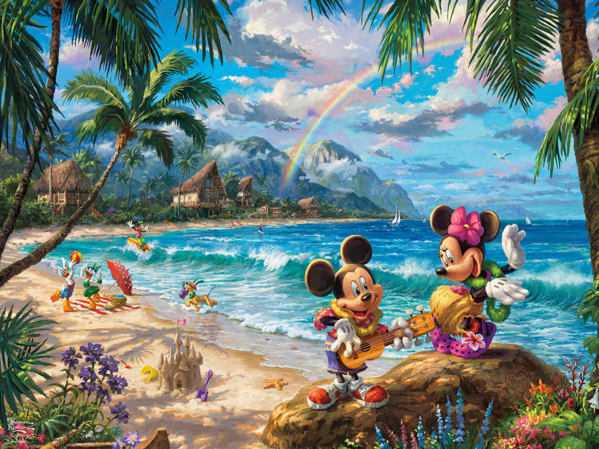 Mickey and Minnie in Hawaii dupe Disney Jigsaw Puzzle