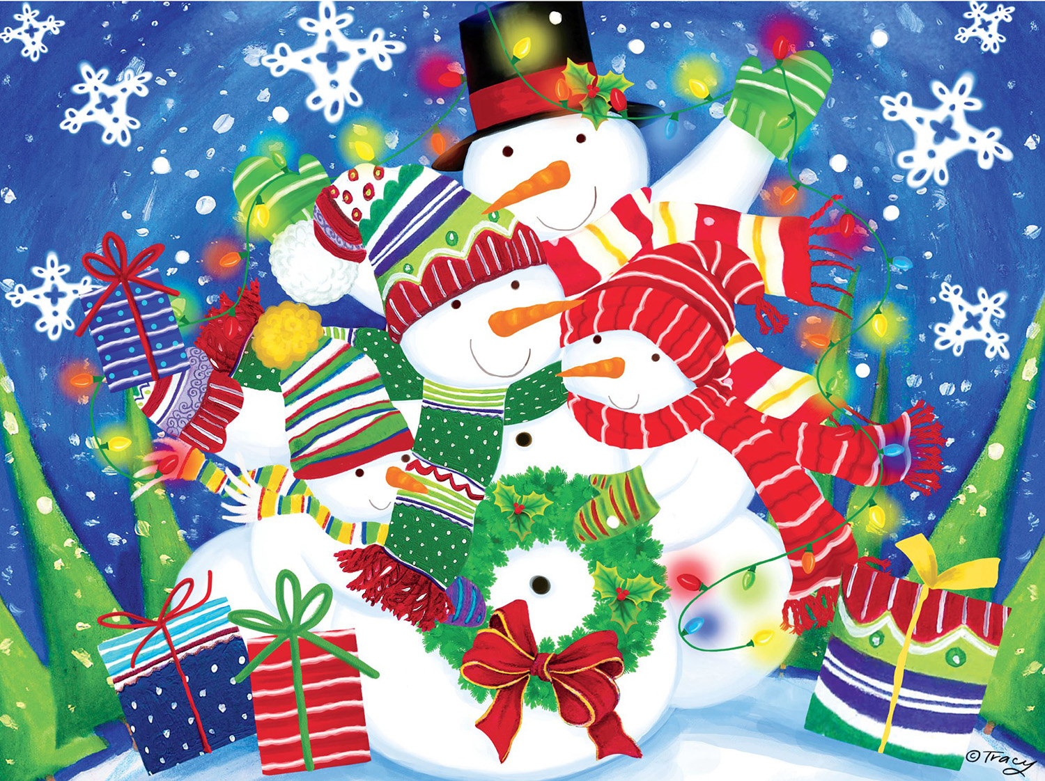 Snowman Family Winter Jigsaw Puzzle