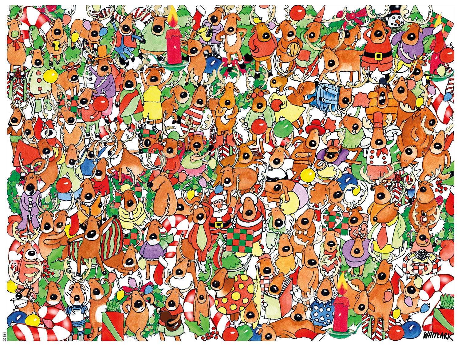 One Hundred and One Reindeer and a Santa Christmas Jigsaw Puzzle