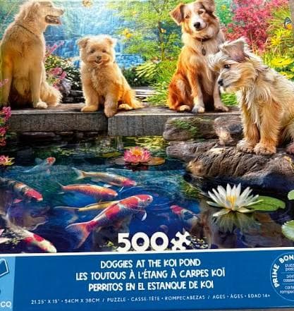 Doggies At The Koi Pond Dogs