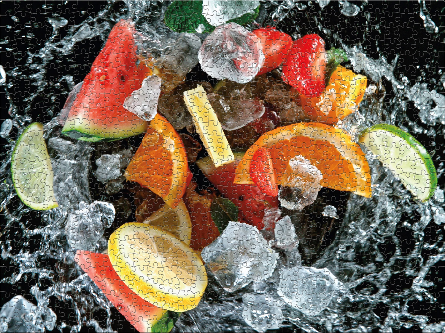 Color Splash -  Fruit Splash Monochromatic Jigsaw Puzzle