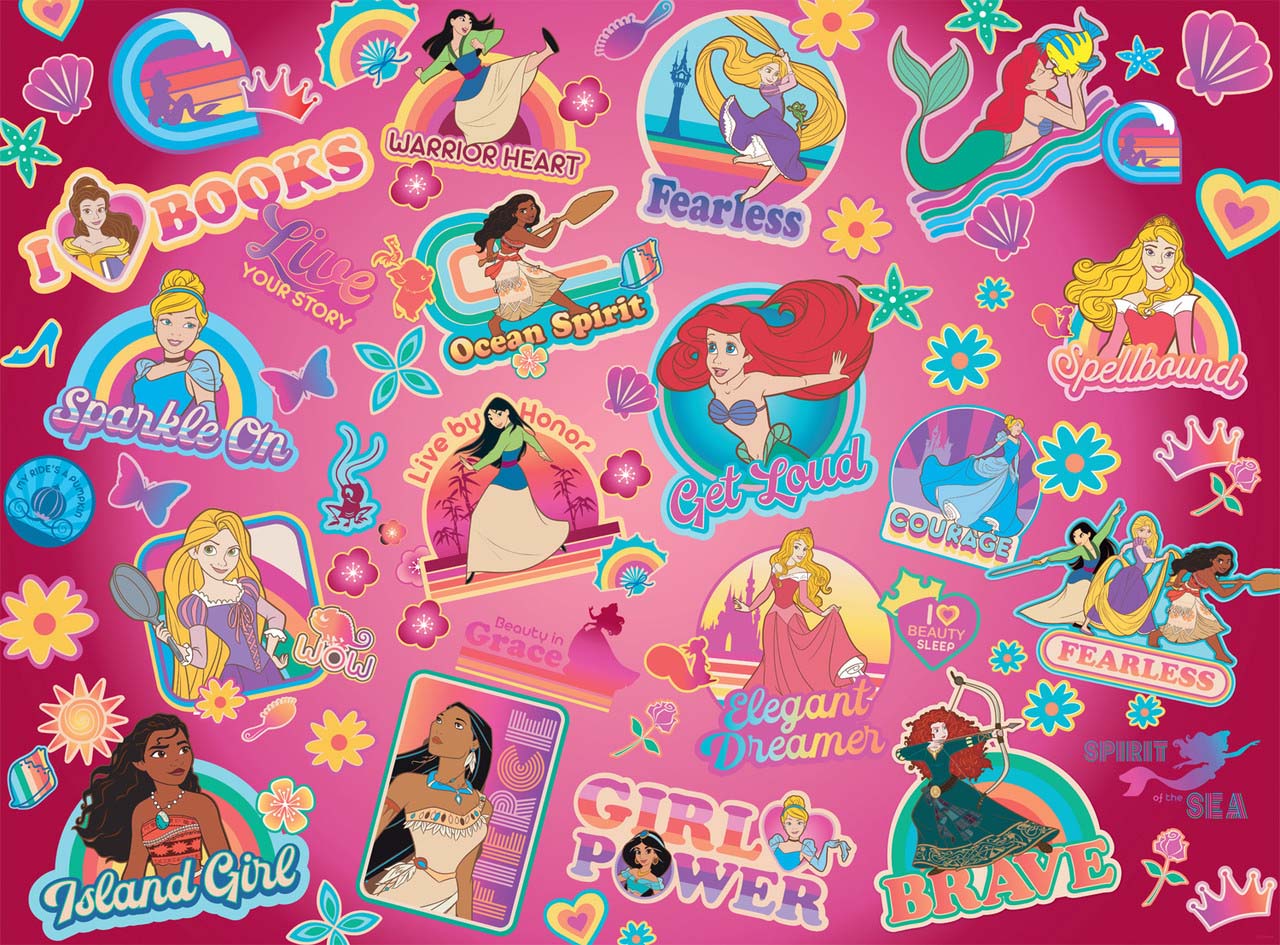 Princess Sticker Collage Disney Princess Jigsaw Puzzle