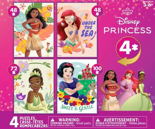 Disney: 4 X 1 Kids Multipack - Princess Disney