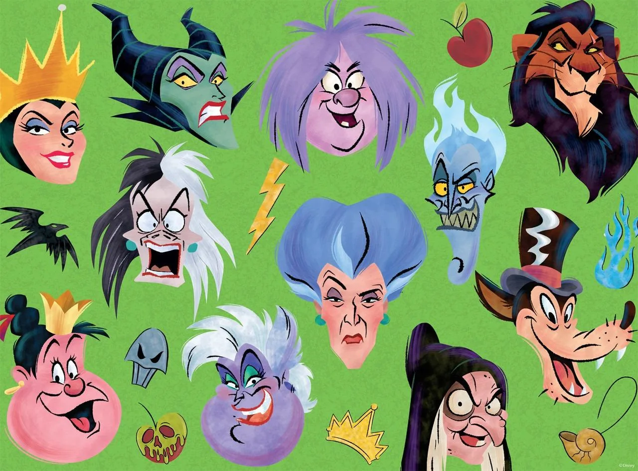 Villains Collage Faces Movies & TV