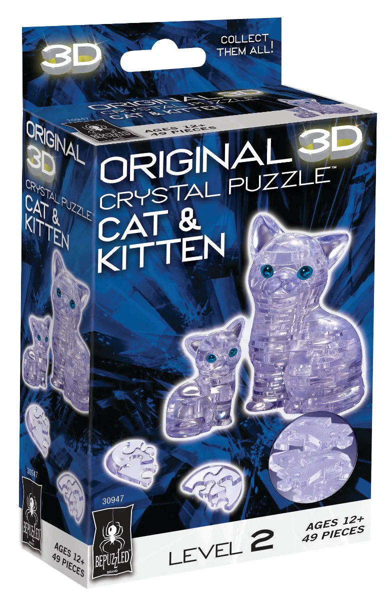 Cat & Kitten Original 3D Crystal Puzzle