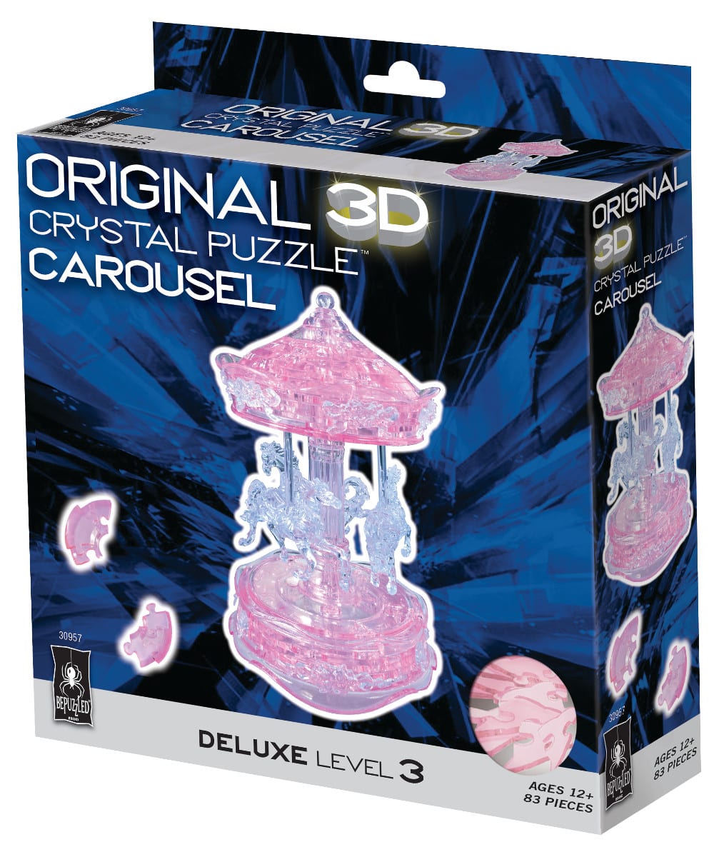 Carousel Pink Deluxe 3D Crystal Puzzle