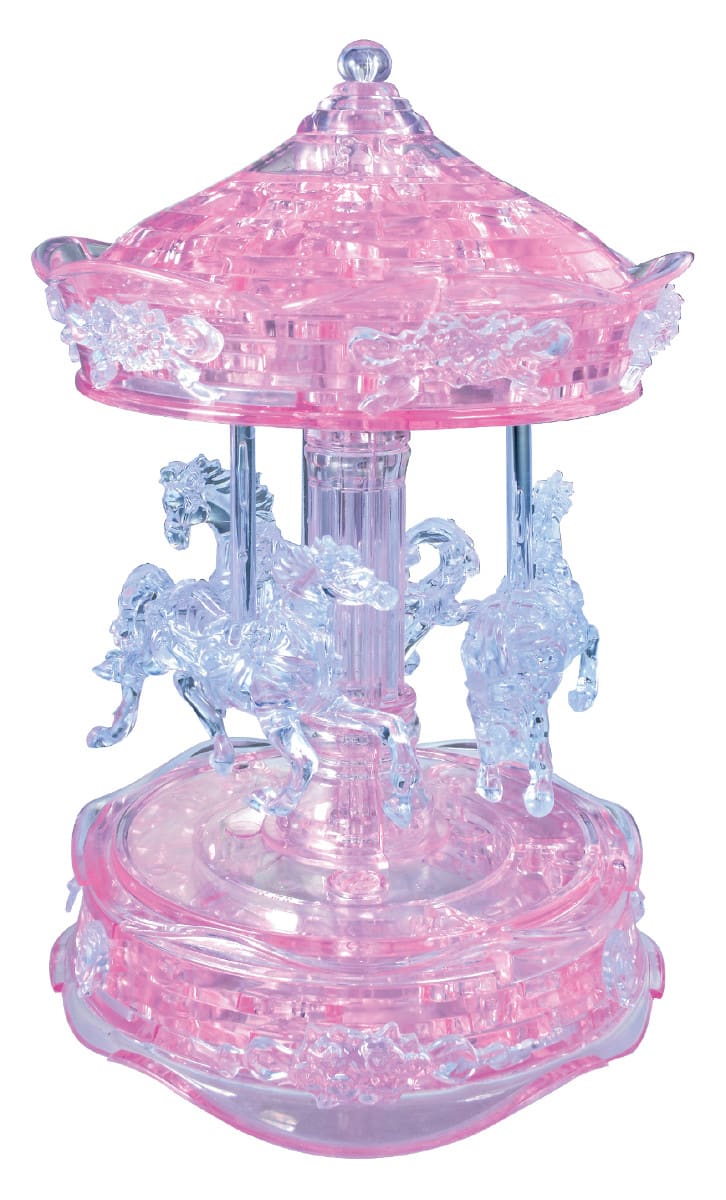 Carousel Pink Deluxe 3D Crystal Puzzle Horse