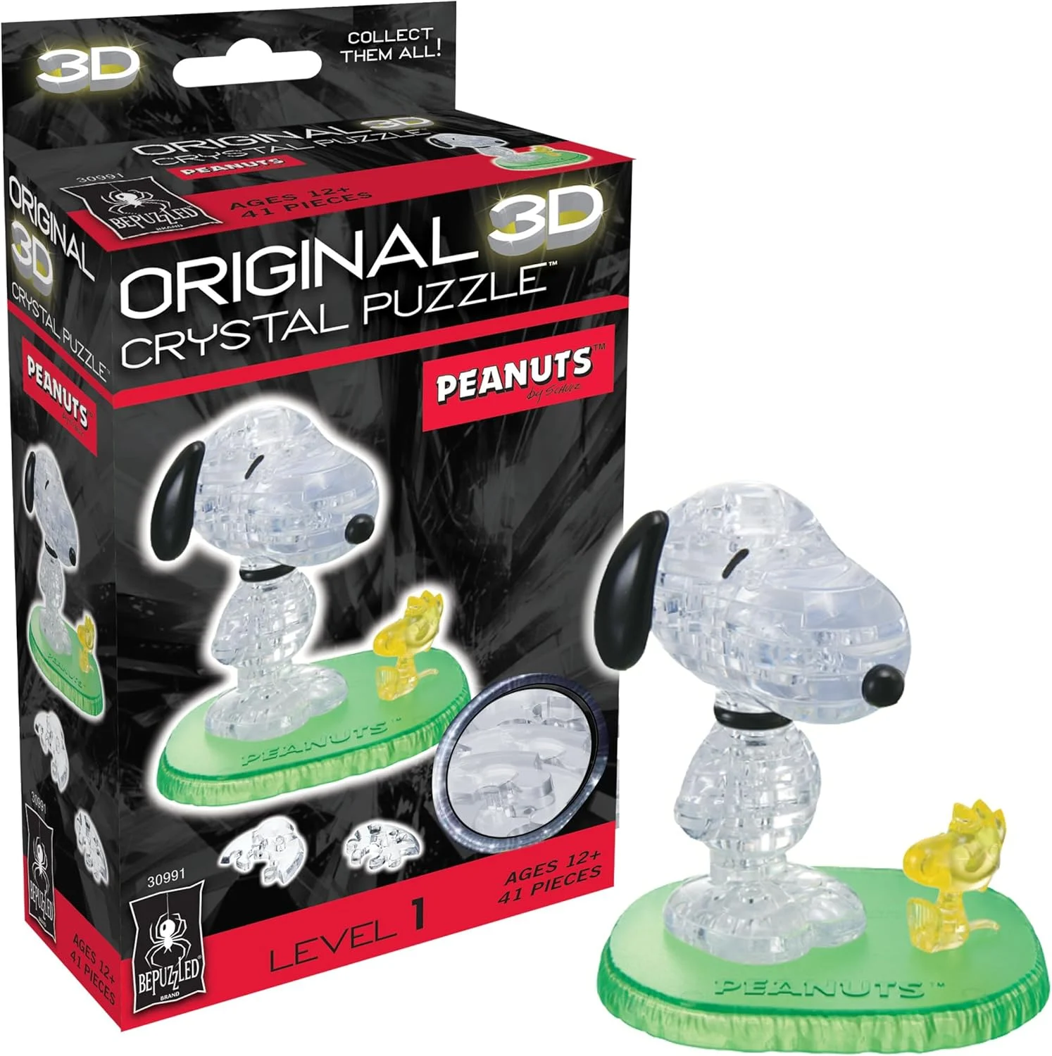3D Crystal Puzzle - Snoopy and Woodstock Dogs