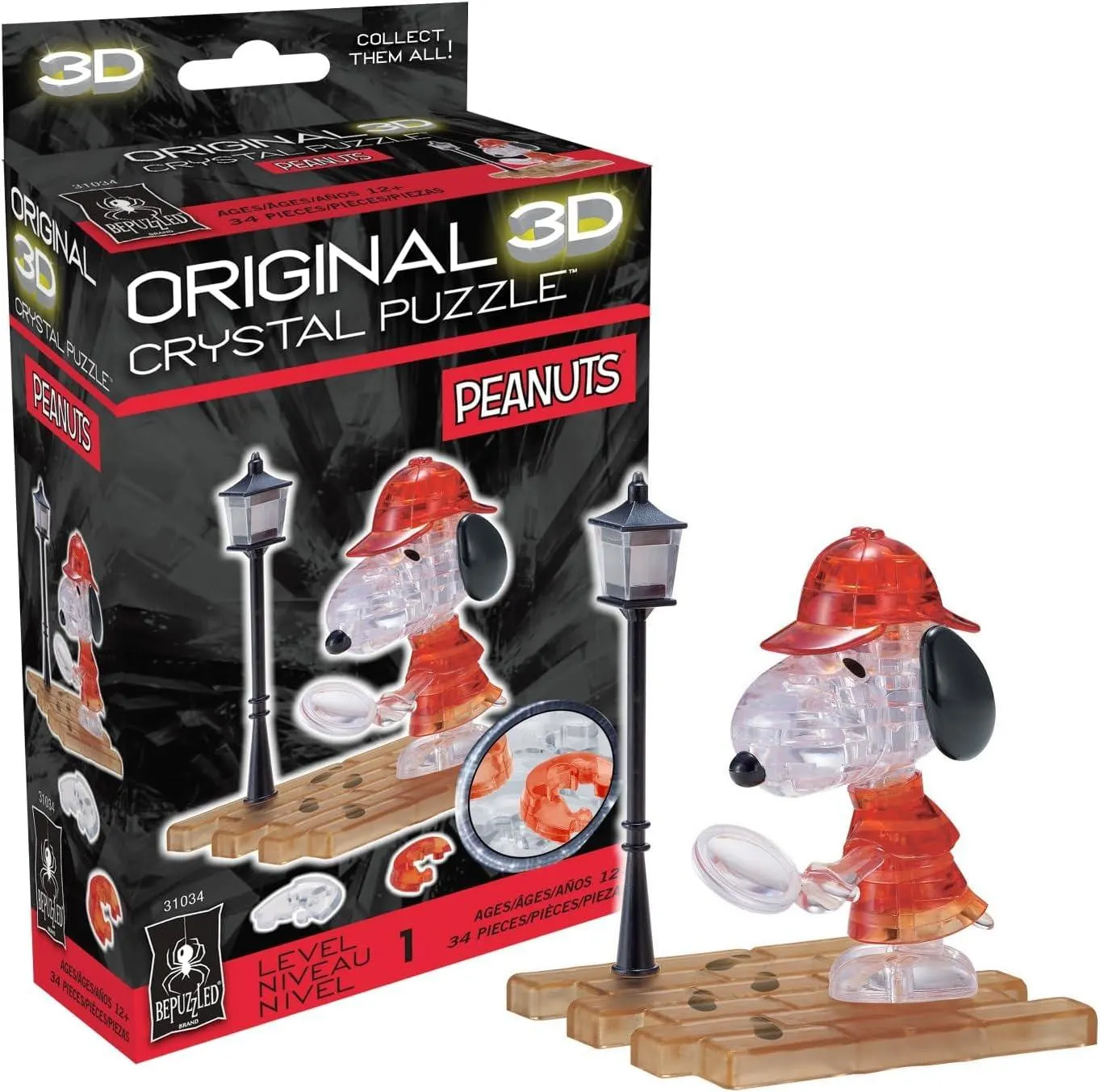 Snoopy Detective 3D Crystal Puzzle