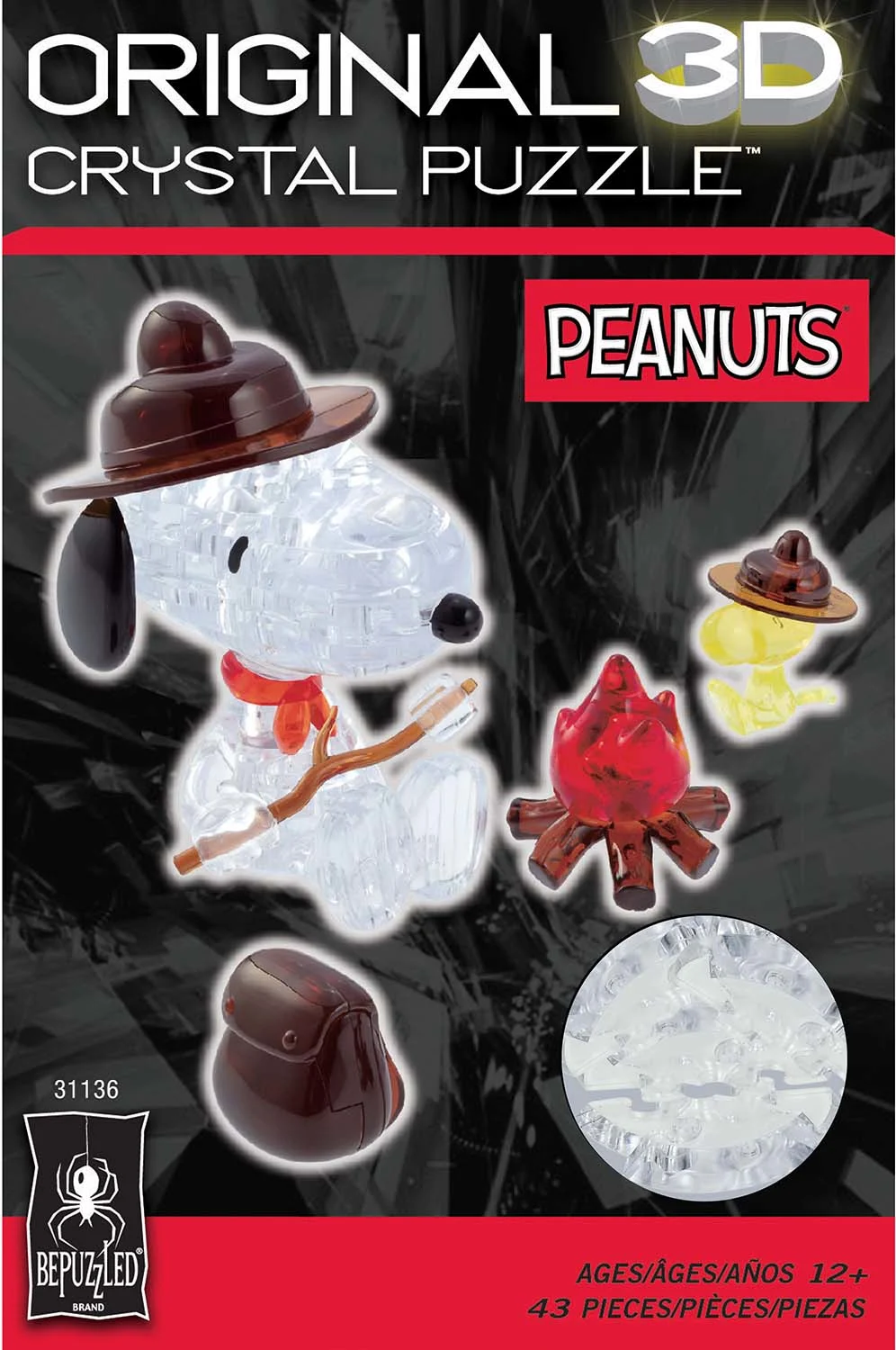 Snoopy Campfire 3D Crystal Puzzle