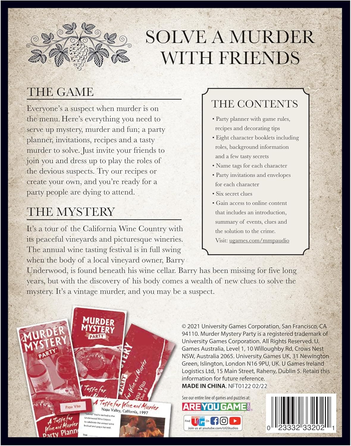 A Taste for Wine & Murder Game