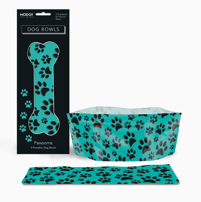 Pawsome Portable Dog Bowls 2 Pack Dogs