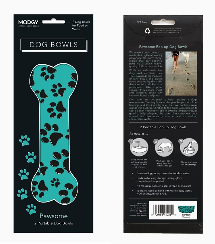 Pawsome Portable Dog Bowls 2 Pack