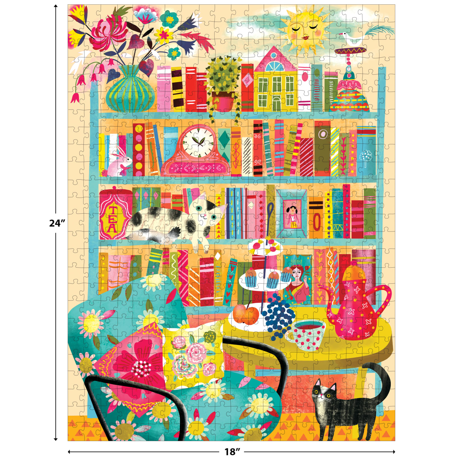 Vertical Visions - Bookshelf With Cats