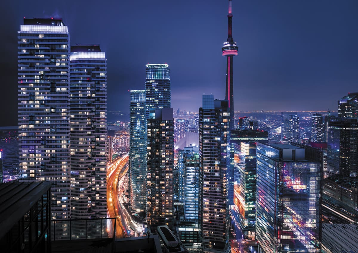 Toronto At Night, Ontario Canada