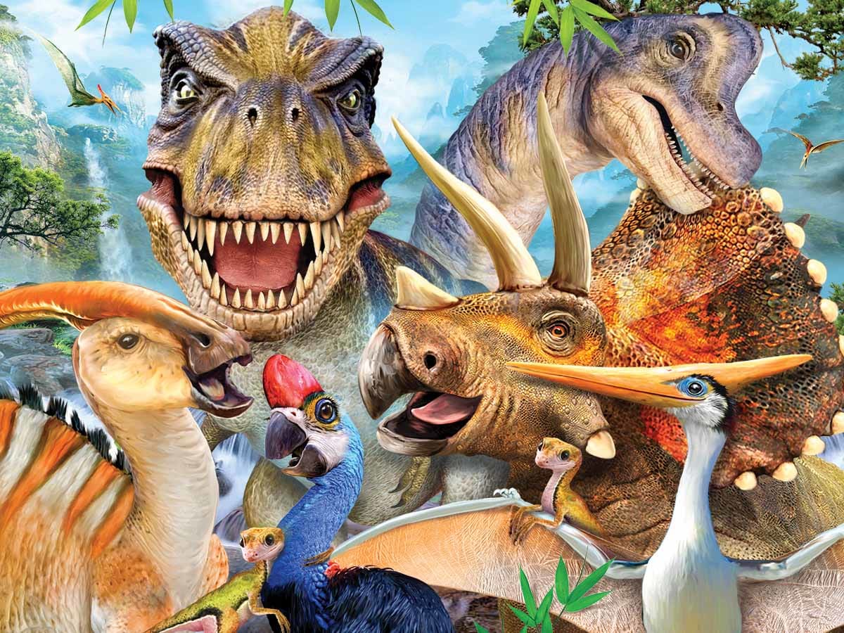 Dinosaurs Selfie 3D Puzzle + Plush Dinosaurs