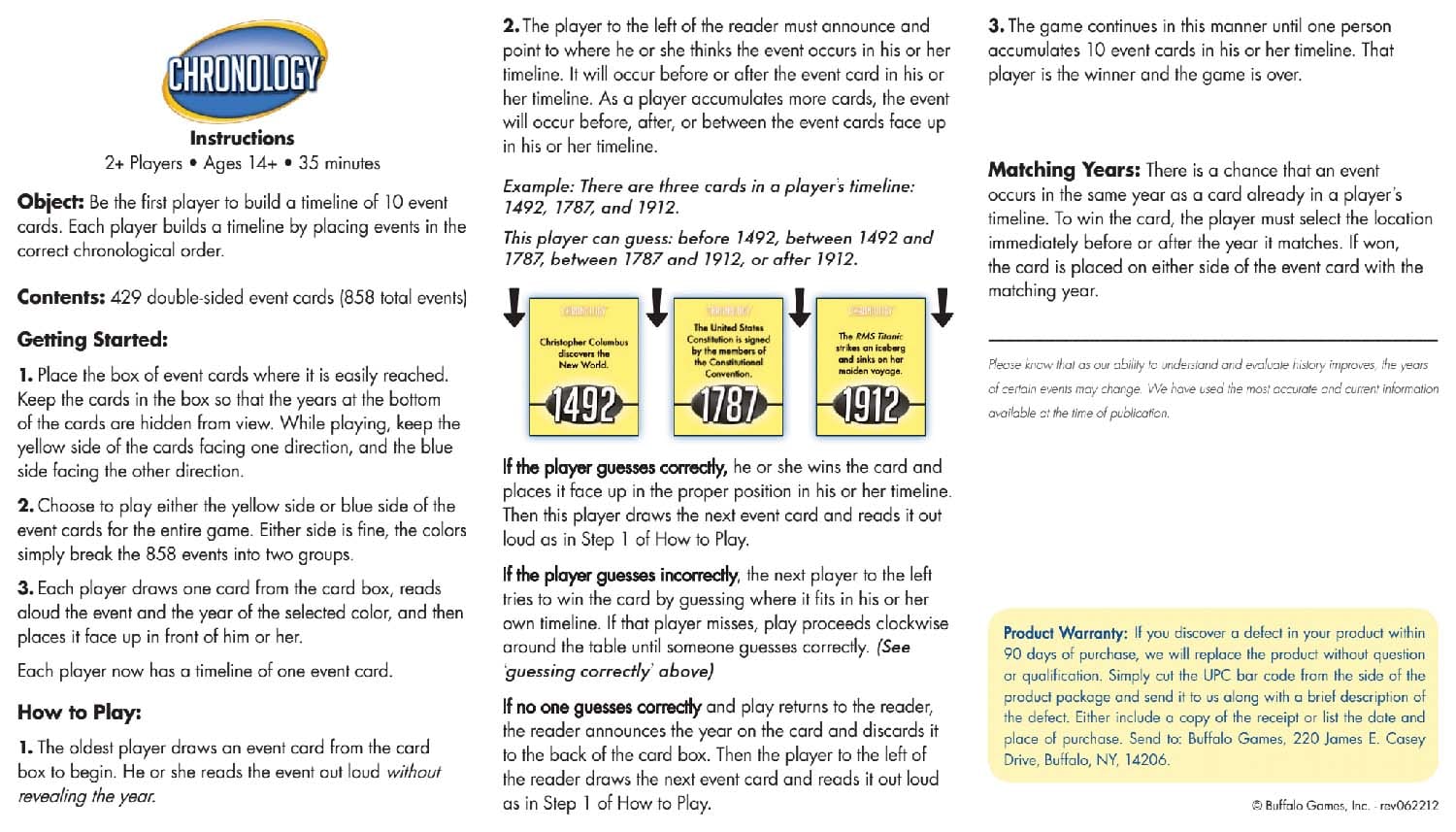 Chronology - The Game of All Time