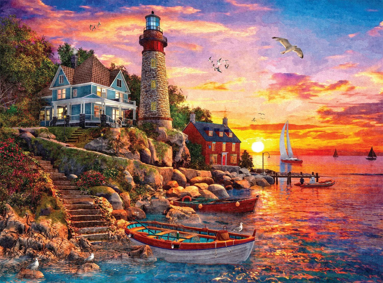 Signature Collection: Sunset at Lighthouse Bay Lighthouse