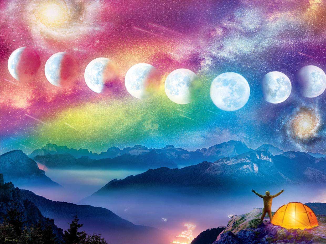Moon Cycle Mountain Jigsaw Puzzle