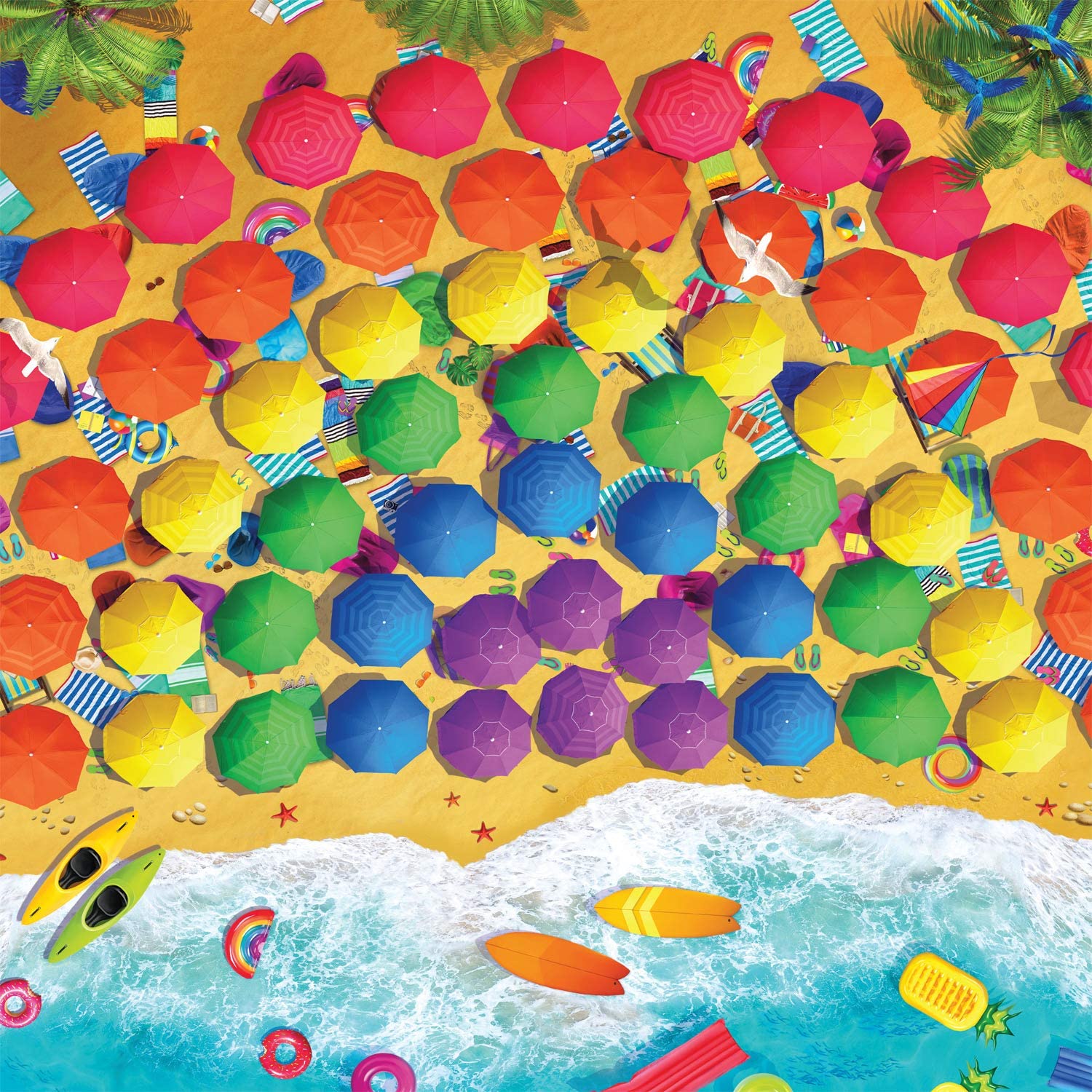 Rainbow Umbrellas Summer Jigsaw Puzzle