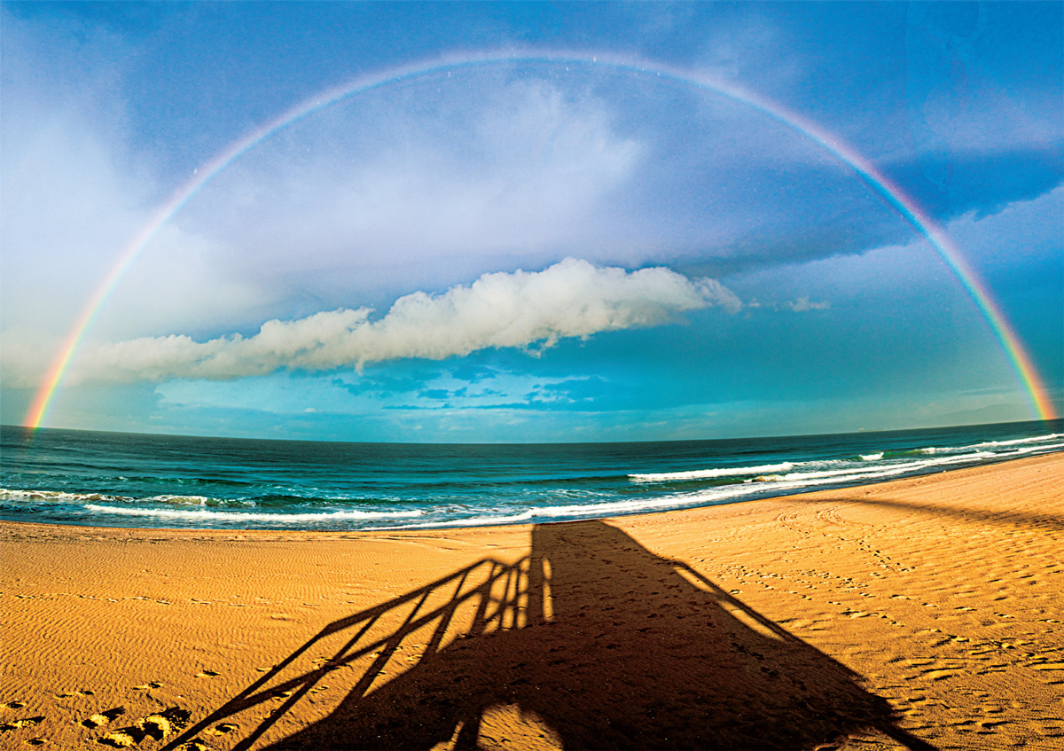 Rainbow Morning Beach & Ocean Jigsaw Puzzle