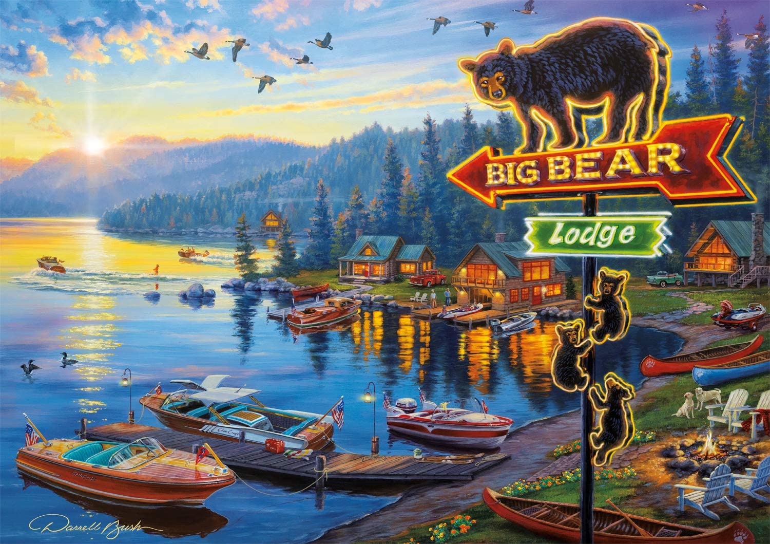 Big Bear Lodge Lakes & Rivers Jigsaw Puzzle