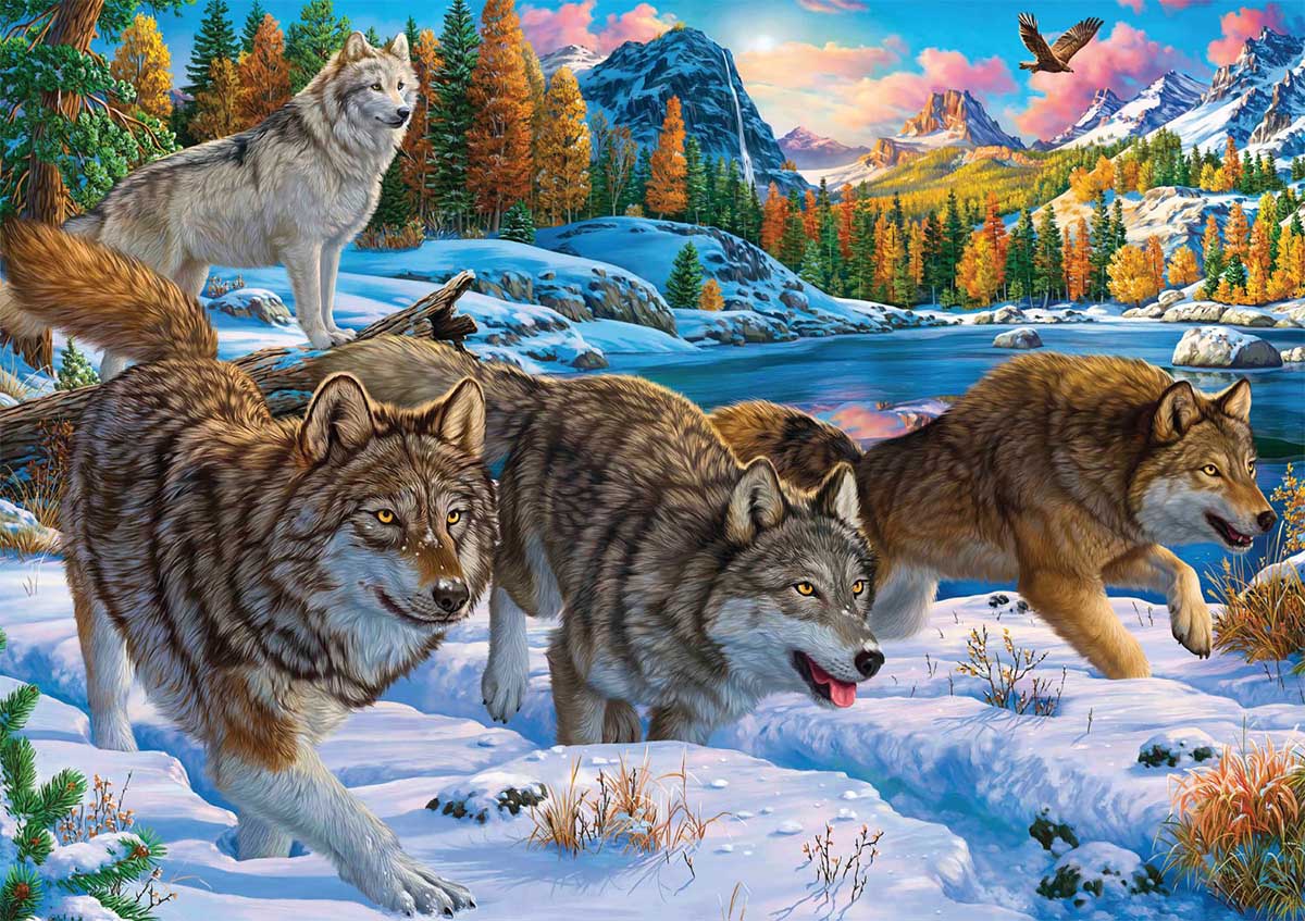 Running with the Pack Wolf Jigsaw Puzzle