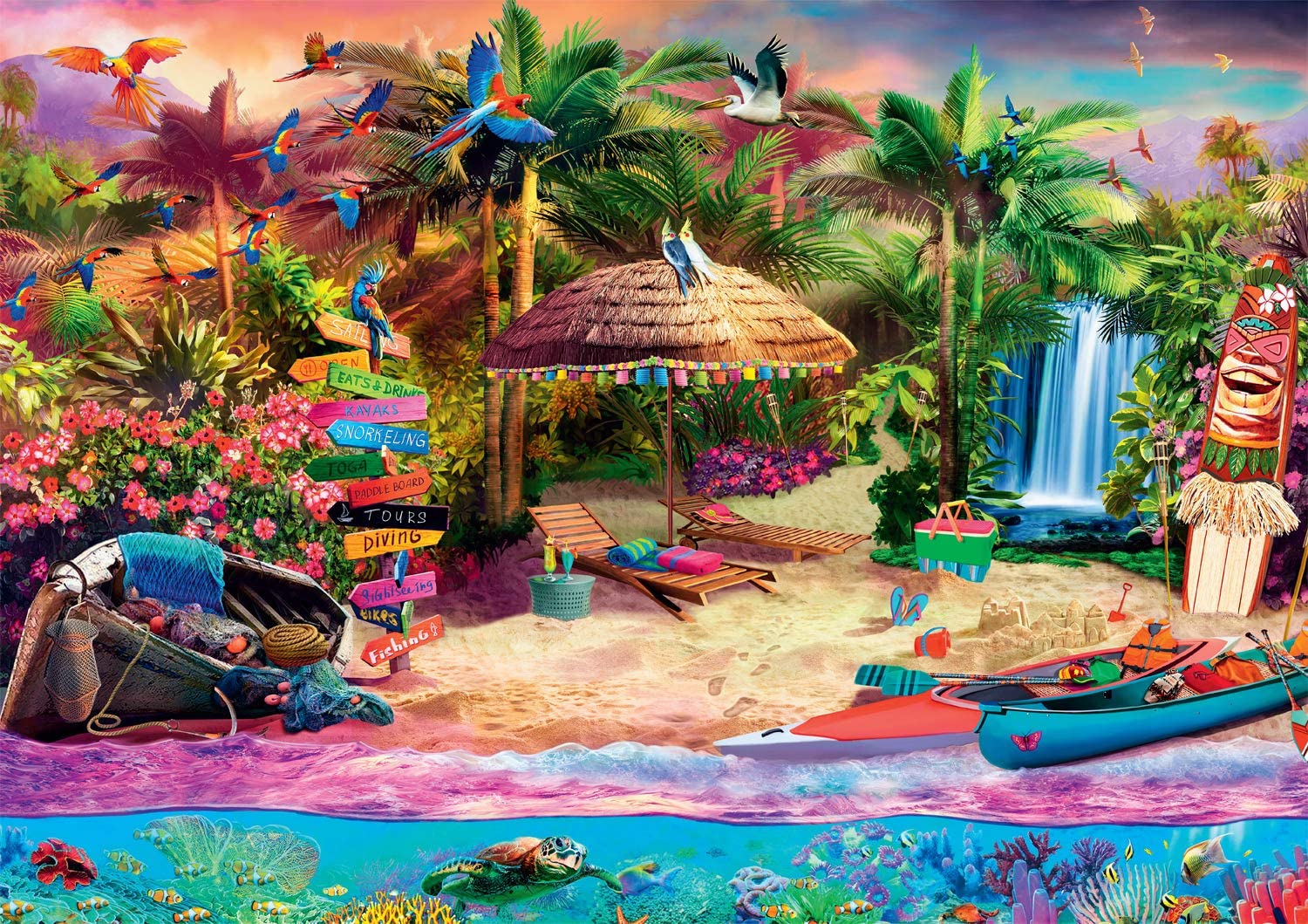 Tropical Island Holiday Beach & Ocean Jigsaw Puzzle