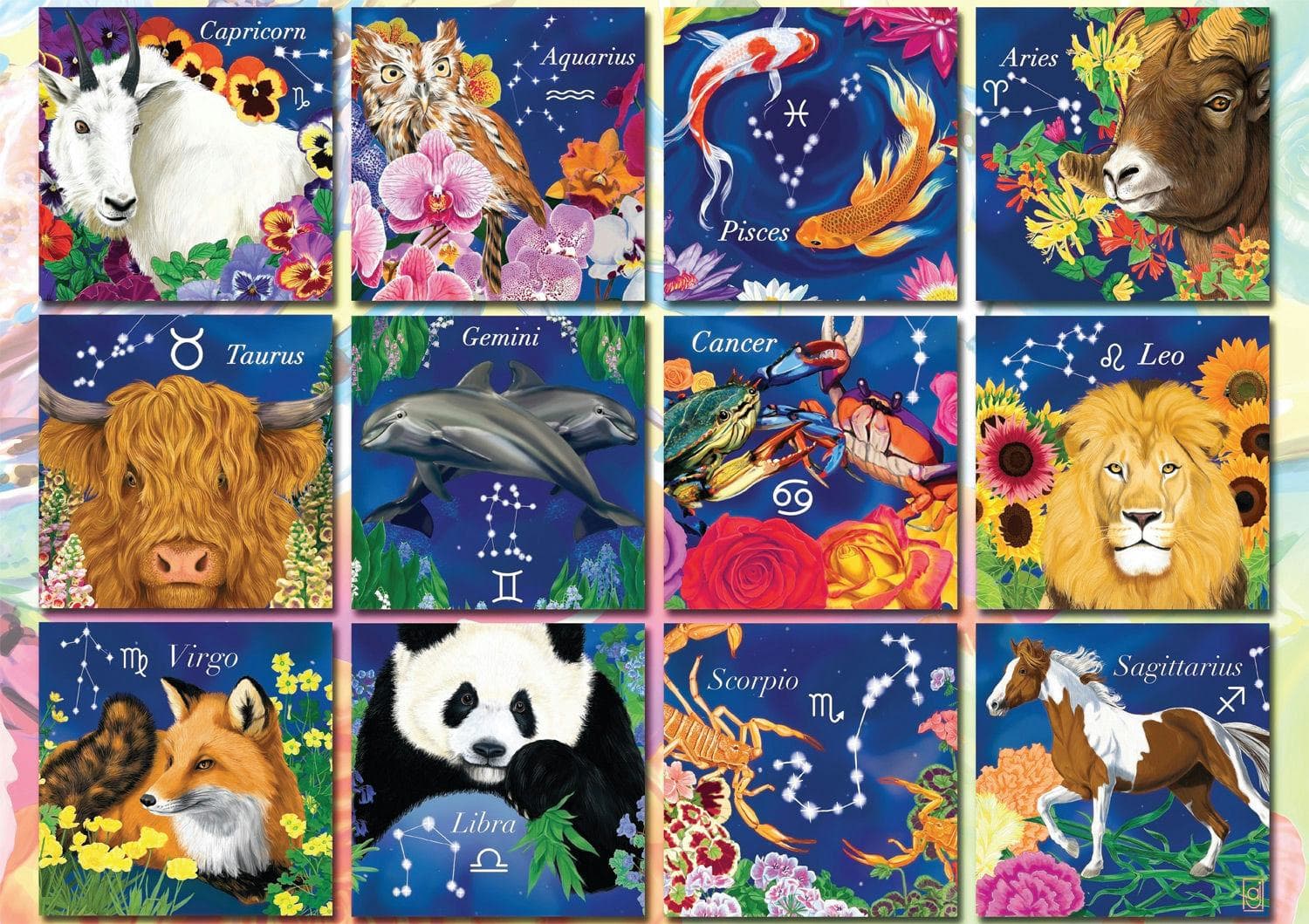 Botanical Zodiac Collage