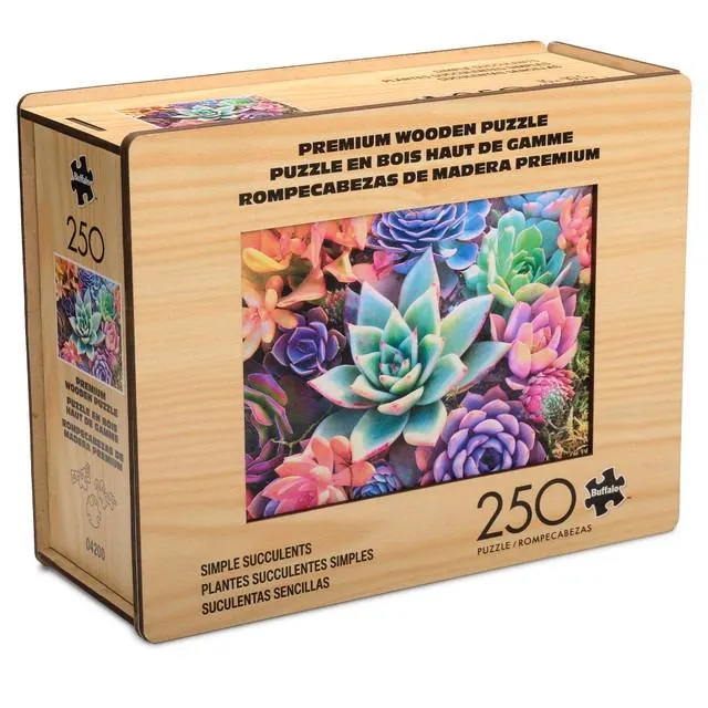 Wood Puzzle: Simple Succulent-Whimsy Pieces