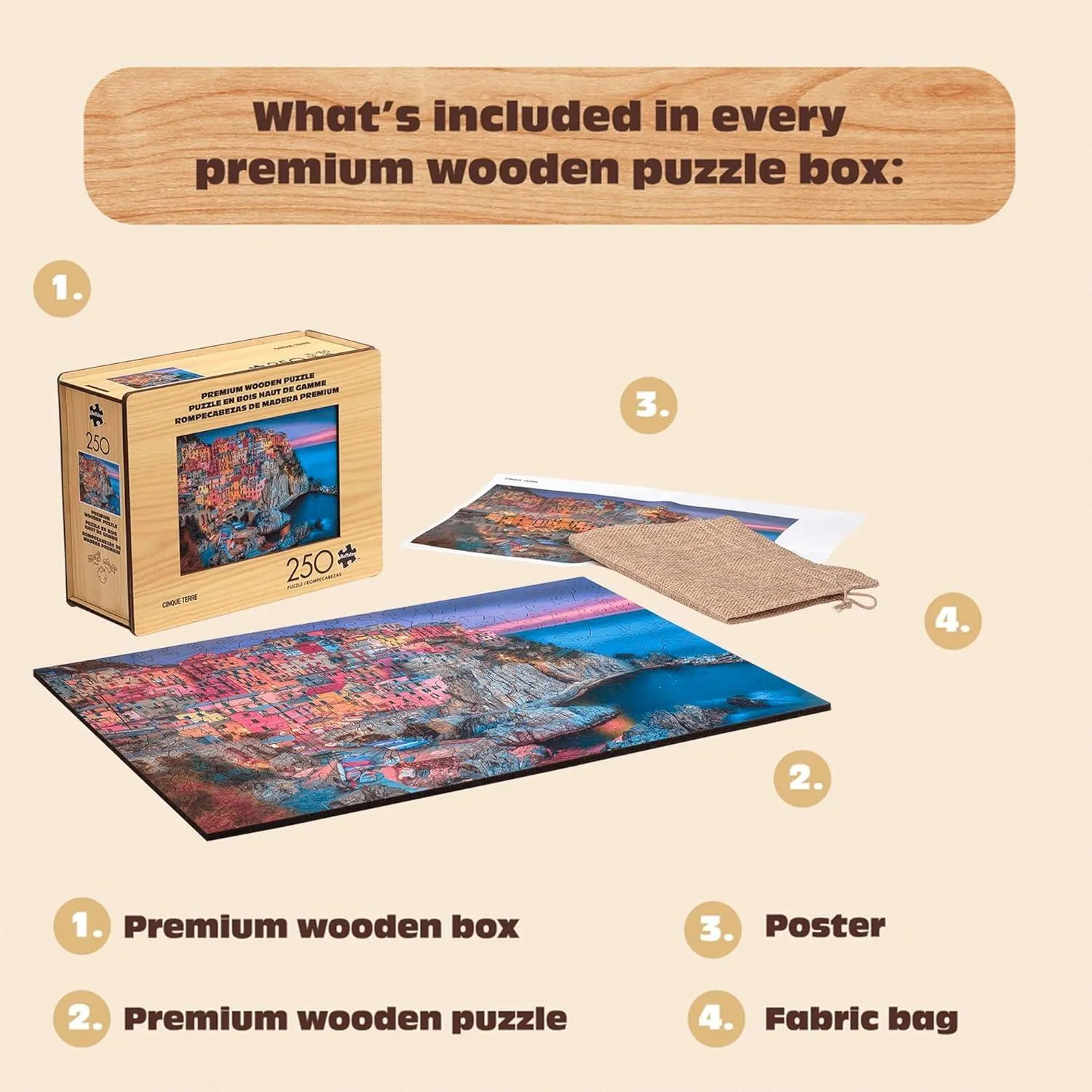 Wood Puzzle: Cinque Terre &ndash; Whimsy Pieces