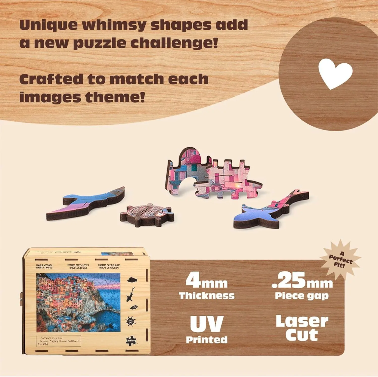 Wood Puzzle: Cinque Terre &ndash; Whimsy Pieces