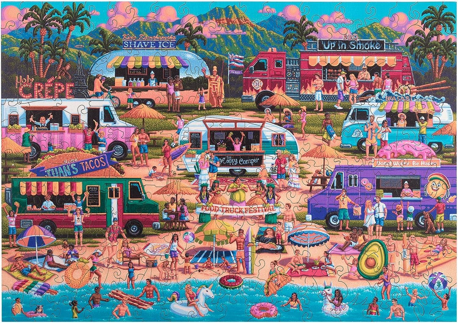 Wood Puzzle: Hawaiian Food Truck Festival - Whimsy Pieces